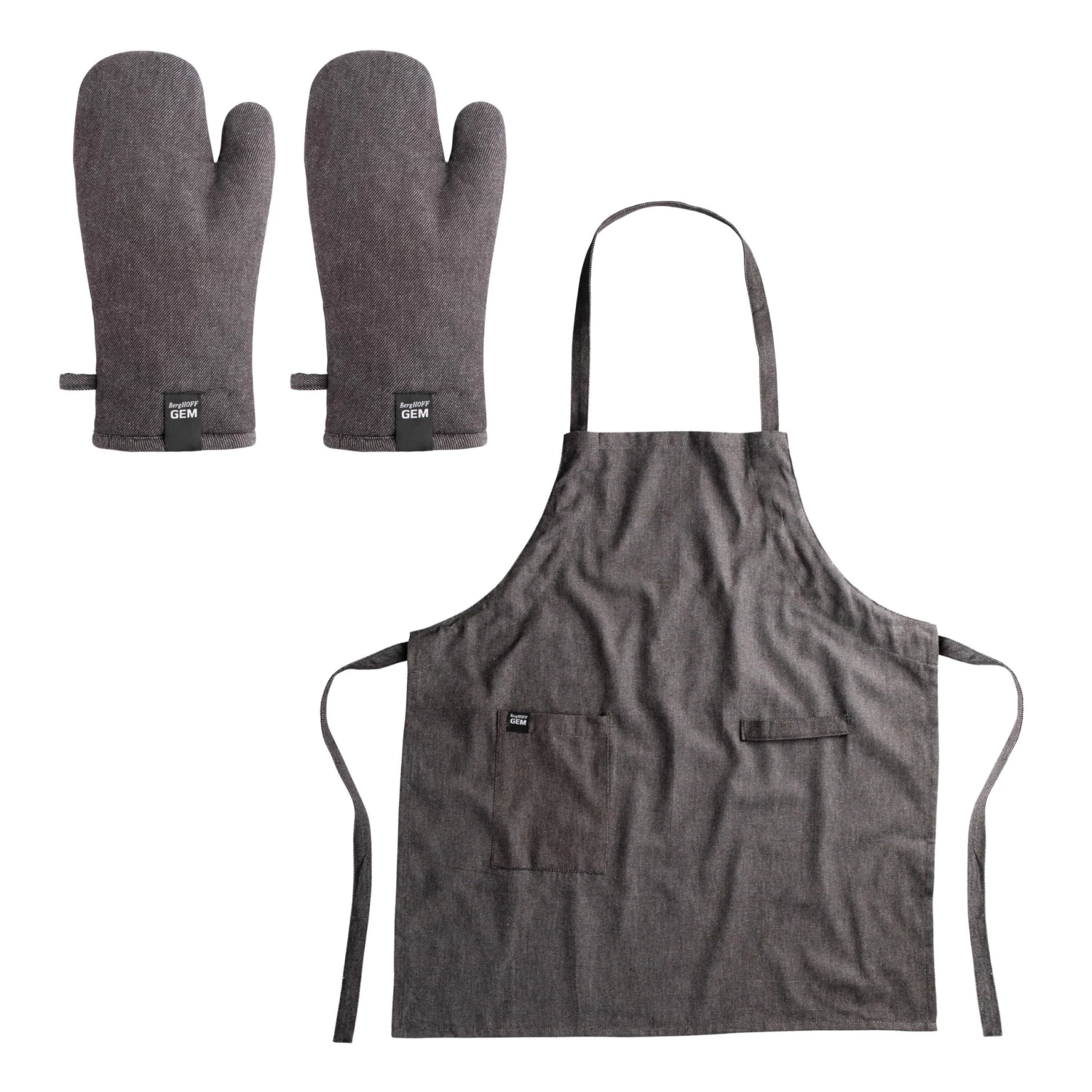 BergHOFF Gem 3Pc Kitchen Set, Oven Gloves And Apron Chef Tools 3 BergHOFF Gem 3Pc Kitchen Set, Oven Gloves And Apron Chef Tools