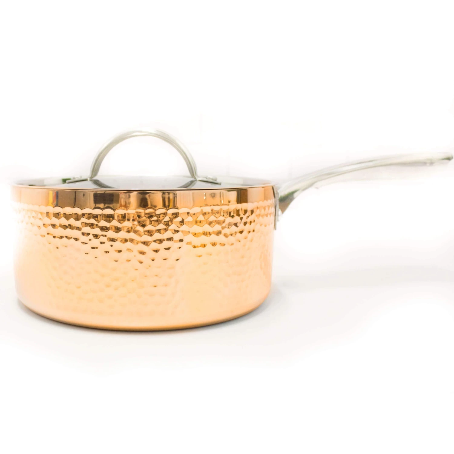 BergHOFF Copper Tri-Ply 2 Qt. Covered Saucepan, Hammered Cookware 3 BergHOFF Copper Tri-Ply 2 Qt. Covered Saucepan, Hammered Cookware