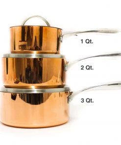 Cookware BergHOFF Copper Tri-Ply 2 Qt. Covered Saucepan, Polished