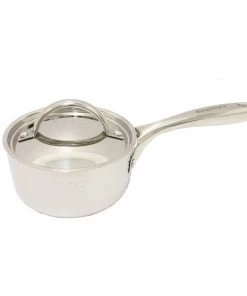 BergHOFF Vintage Tri-Ply Stainless Steel 5.5" Covered Saucepan, Hammered, 1 Qt