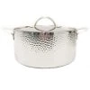 BergHOFF Vintage Tri-Ply Stainless Steel 9.5" Covered Stock Pot, Hammered, 5.75 Qt