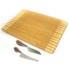 BergHOFF Bamboo 3Pc Rectangle Two-Toned Cutting Board And Aaron Probyn Cheese Knives