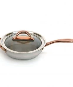 BergHOFF Ouro Gold 18/10 SS 9.5" Deep Skillet With Two Side Handles And Glass Lid