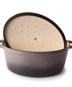 BergHOFF Neo 8qt Cast Iron Oval Covered Dutch Oven, Oyster Cookware 10 BergHOFF Neo 8qt Cast Iron Oval Covered Dutch Oven, Oyster Cookware