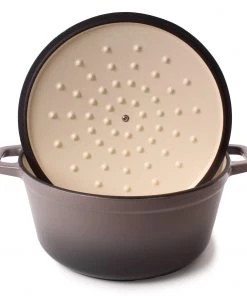 BergHOFF Neo 7qt Cast Iron Round Covered Dutch Oven, Oyster