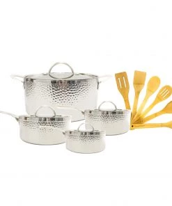 BergHOFF Vintage Tri-Ply 18/10 Stainless Steel 13Pc Cookware Set, Hammered