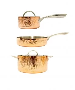 BergHOFF Vintage Tri-Ply Copper 5Pc Cookware Set, Hammered