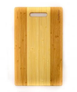 BergHOFF Bamboo Rectangular Cutting Board, Two-tone With Handle, 14.2x8.7x0.7" Cutlery