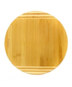 BergHOFF Bamboo Round Cutting Board, Striped, 11.8x0.6"