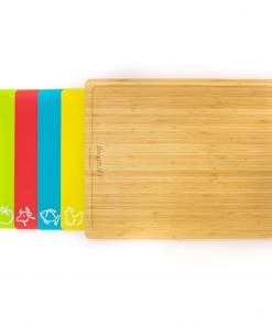 BergHOFF Bamboo Cutting Board Set With 4 Multi-colored Flexible Cutting Boards, 16.5x13.4x1.5"