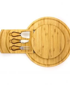 BergHOFF Bamboo Multi-Level Cheese Board Set, With 3 Tools Cutlery