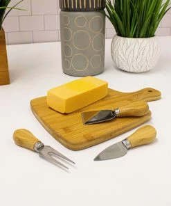 Cutlery BergHOFF 4pc Bamboo Cheese Cutting Board Set, 11"x7.75"x1.5"