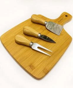 Cutlery BergHOFF 4pc Bamboo Cheese Cutting Board Set, 11"x7.75"x1.5"