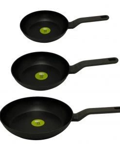 BergHOFF 3Pc Leo Fry Pan Set, Dark Grey (8", 10" & 11") Cookware