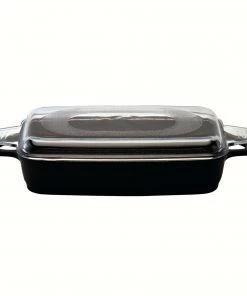 BergHOFF Scala Non Stick Cast Aluminum Roasting  Pan With Glass Cover, 4.9 Qt Bakeware