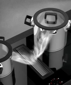 BergHOFF GEM 6Pc Downdraft 18/10 Stainless Steel Cookware Set, Black Handles