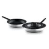 Cookware BergHOFF GEM 3Pc Downdraft 18/10 Stainless Steel Fry Pan Set, Black Handles