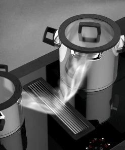 BergHOFF GEM 7Pc Downdraft 18/10 Stainless Steel Cookware Set, Black Handles