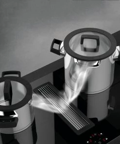 BergHOFF GEM 7Pc Downdraft 18/10 Stainless Steel Cookware Set, Black Handles