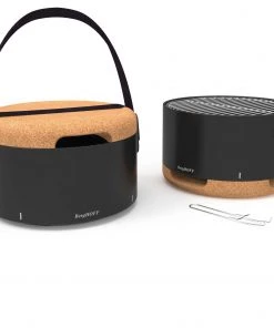 BergHOFF Leo Portable Tabletop Barbecue Grill With Heat Resistant Base Black