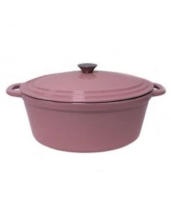 BergHOFF Neo Cast Iron Oval Covered Dutch Oven Dish 5qt Pink