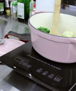 BergHOFF Neo Cast Iron Oval Covered Dutch Oven Dish 5qt Pink