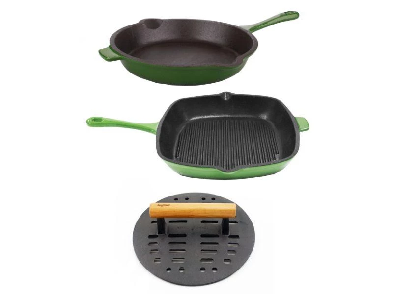 BergHOFF Cast Iron Set 3pc Cookware Set 3 BergHOFF Cast Iron Set 3pc Cookware Set