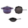 Cookware BergHOFF Neo Cast Iron Set 3pc Purple (3qt Cast Iron Covered Stockpot, 10" Cast Iron Fry Pan, 11" Cast Iron Grill Pan) 2 Cookware BergHOFF Neo Cast Iron Set 3pc Purple (3qt Cast Iron Covered Stockpot, 10" Cast Iron Fry Pan, 11" Cast Iron Grill Pan)
