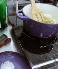 Cookware BergHOFF Neo Cast Iron Set 3pc Purple (3qt Cast Iron Covered Stockpot, 10" Cast Iron Fry Pan, 11" Cast Iron Grill Pan) 7 Cookware BergHOFF Neo Cast Iron Set 3pc Purple (3qt Cast Iron Covered Stockpot, 10