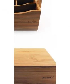 BergHOFF Bamboo Tea Box Set 2pc (Flatware Caddy 9.75" & Tea Box 12")