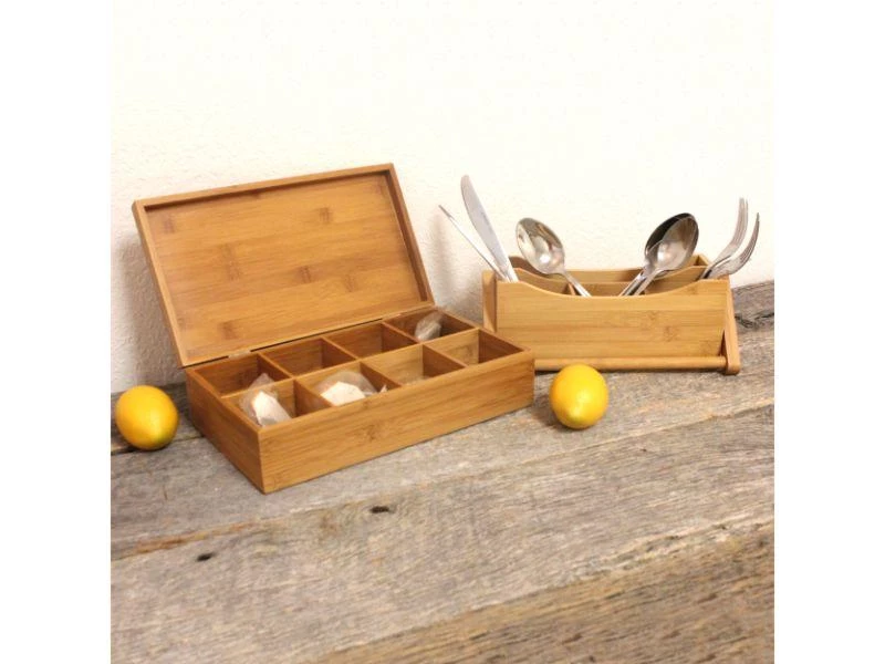 BergHOFF Bamboo Tea Box Set 2pc (Flatware Caddy 9.75" & Tea Box 12") 7 BergHOFF Bamboo Tea Box Set 2pc (Flatware Caddy 9.75" & Tea Box 12")