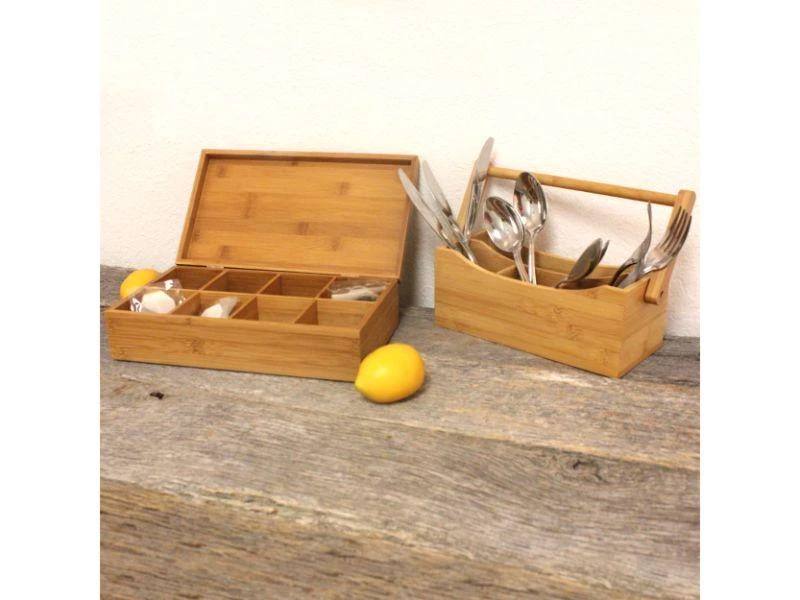 BergHOFF Bamboo Tea Box Set 2pc (Flatware Caddy 9.75" & Tea Box 12") 8 BergHOFF Bamboo Tea Box Set 2pc (Flatware Caddy 9.75" & Tea Box 12")