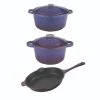 BergHOFF Neo Cast Iron Set 5pc Purple (3qt Cast Iron Covered Stockpot, 5qt Cast Iron Covered Dutch Oven, 10" Cast Iron Fry Pan) Cookware 2 BergHOFF Neo Cast Iron Set 5pc Purple (3qt Cast Iron Covered Stockpot, 5qt Cast Iron Covered Dutch Oven, 10" Cast Iron Fry Pan) Cookware