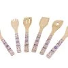BergHOFF Patterned Bamboo 6pc Utensil Set, Blue & Orange Chef Tools
