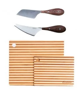 BergHOFF Aaron Probyn 4pc Cheese Set With Cutting Board, Soft & Hard Cheese Knife Cutlery