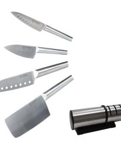 BergHOFF Straight 5pc Santoku Knife Set/Sharpener Cutlery