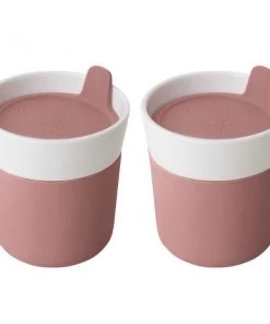 BergHOFF Leo 8.45oz Porcelain Travel Mug, Set Of 2 Outdoor