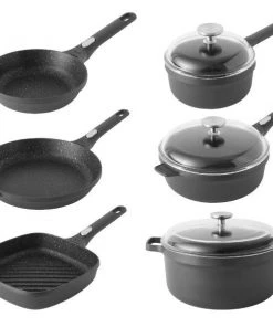BergHOFF Gem 9pc Cookware Set, Black