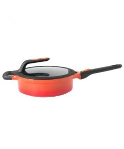 BergHOFF GEM Cast Aluminum Nonstick 9.5" Covered Sauté Pan , Caribbean Red Cookware