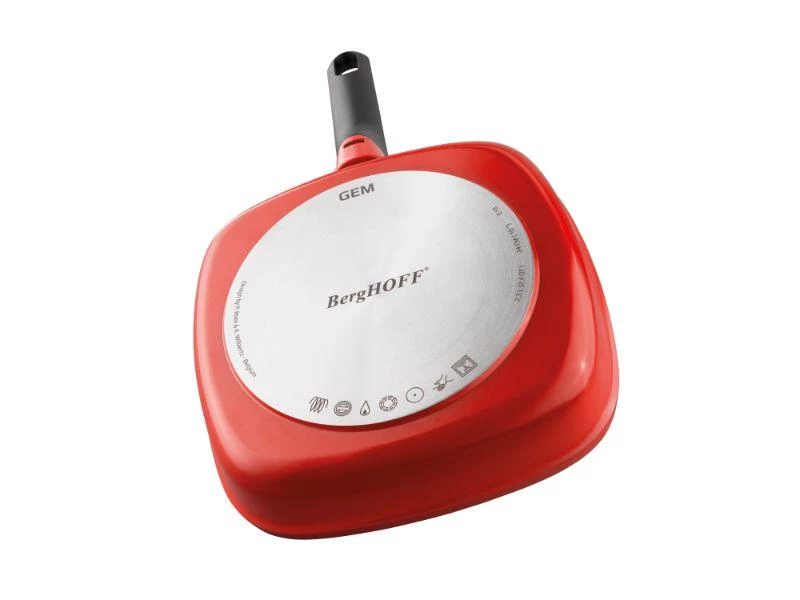 BergHOFF GEM Cast Aluminum Nonstick 9.5" Covered Sauté Pan , Caribbean Red Cookware 6 BergHOFF GEM Cast Aluminum Nonstick 9.5" Covered Sauté Pan , Caribbean Red Cookware