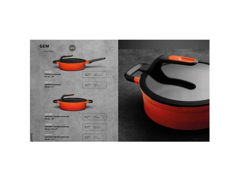 BergHOFF GEM Cast Aluminum Nonstick 9.5" Covered Sauté Pan , Caribbean Red Cookware 9 BergHOFF GEM Cast Aluminum Nonstick 9.5" Covered Sauté Pan , Caribbean Red Cookware