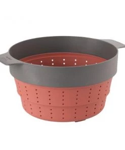 Cookware BergHOFF Leo 10" Silicone 2-in-1 Steamer And Strainer, Pink & Grey