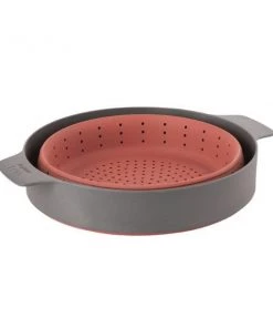 Cookware BergHOFF Leo 10" Silicone 2-in-1 Steamer And Strainer, Pink & Grey
