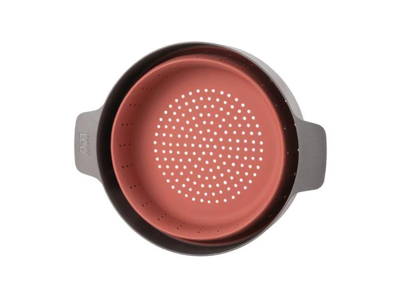 Cookware BergHOFF Leo 10" Silicone 2-in-1 Steamer And Strainer, Pink & Grey 5 Cookware BergHOFF Leo 10" Silicone 2-in-1 Steamer And Strainer, Pink & Grey