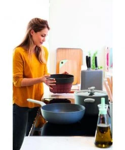 Cookware BergHOFF Leo 10" Silicone 2-in-1 Steamer And Strainer, Pink & Grey 15 Cookware BergHOFF Leo 10