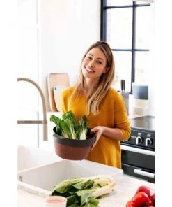 Cookware BergHOFF Leo 10" Silicone 2-in-1 Steamer And Strainer, Pink & Grey 16 Cookware BergHOFF Leo 10