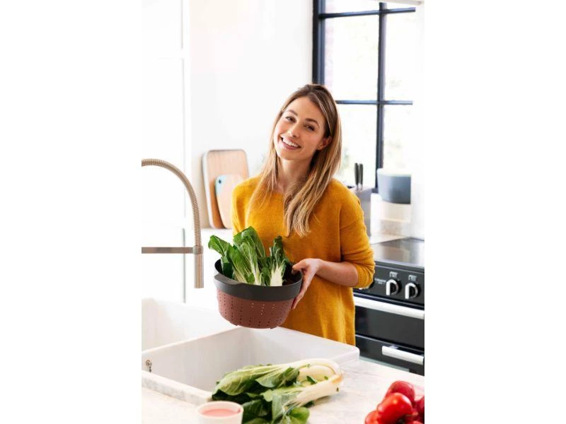 Cookware BergHOFF Leo 10" Silicone 2-in-1 Steamer And Strainer, Pink & Grey 9 Cookware BergHOFF Leo 10" Silicone 2-in-1 Steamer And Strainer, Pink & Grey