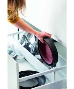 Cookware BergHOFF Leo 10" Silicone 2-in-1 Steamer And Strainer, Pink & Grey 17 Cookware BergHOFF Leo 10