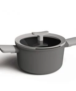 Cookware BergHOFF Leo 8" Non-Stick Covered Casserole, 3.3 Qt, Grey