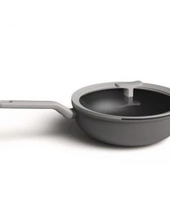 Cookware BergHOFF Leo 11" Non-Stick Covered Wok, 4.4 Qt, Grey